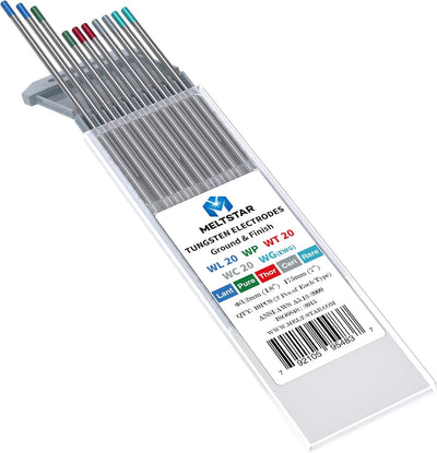 MELTSTAR WIG Schweissen Wolframelektroden-Set (10-Pack, Ø 3.2 x 175 mm) Enthält Thorium Rein Cerium