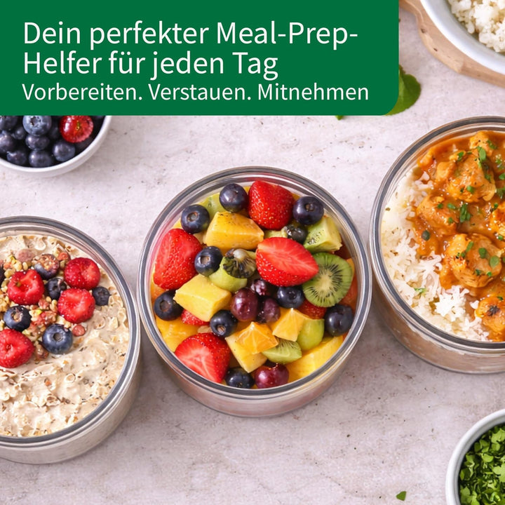 FACKELMANN Chefkoch trifft 4er Set Vorratsbehälter mit Glasdeckel – 500 ml, Borosilikatglas, luftdic