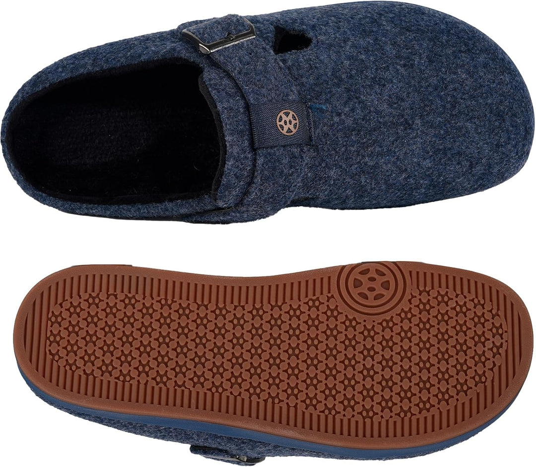 Sisttke Hausschuhe Damen Herren Filzpantoffeln Unisex Winter Geschlossen Pantoffeln mit Wechselfussb