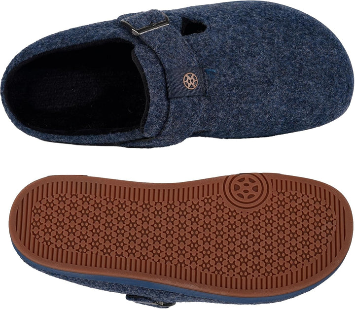 Sisttke Hausschuhe Damen Herren Filzpantoffeln Unisex Winter Geschlossen Pantoffeln mit Wechselfussb