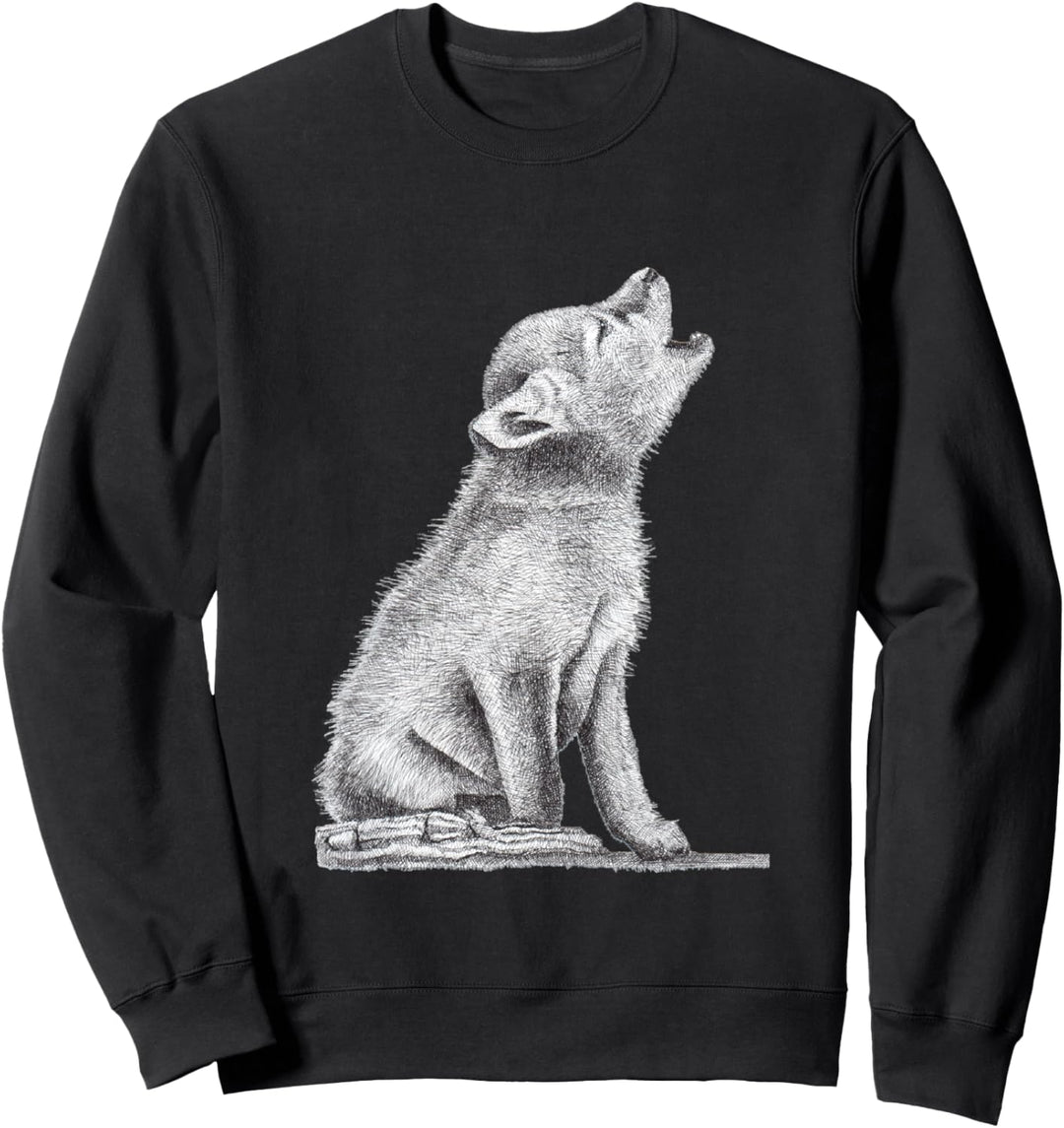 Wolf Cub Little Howler Nette Zeichnung Sweatshirt