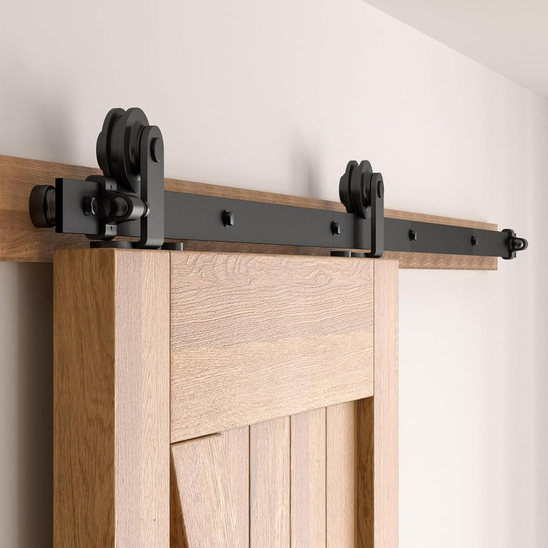 ETIASQSA 182CM/6FT Schiebetürbeschlag Schiebetürsystem Gleitschiene Holzschiebetür Schwarz Beinhalte