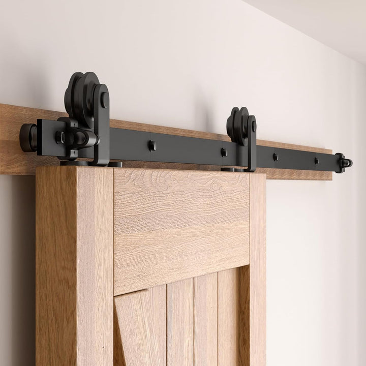 ETIASQSA 182CM/6FT Schiebetürbeschlag Schiebetürsystem Gleitschiene Holzschiebetür Schwarz Beinhalte