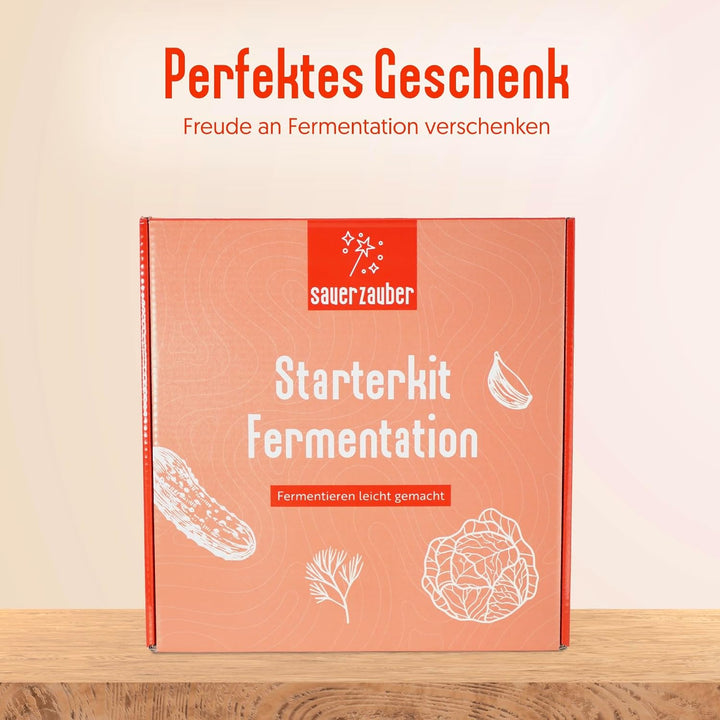 Starterkit Fermentation – grosses Fermentierset für Gemüse wie Kimchi, Sauerkraut - 1 L Fermentiergl