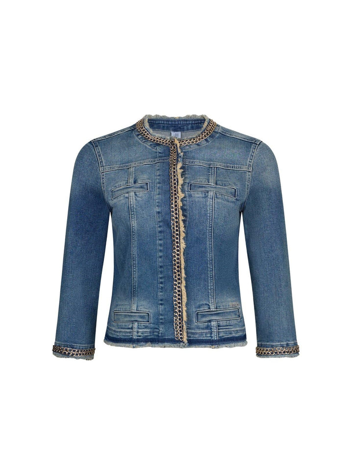 Liu Jo Damen Kate Jeansjacke 44 Blau (Den.blue Symbol Wash 77556), 44 Blau (Den.blue Symbol Wash 775