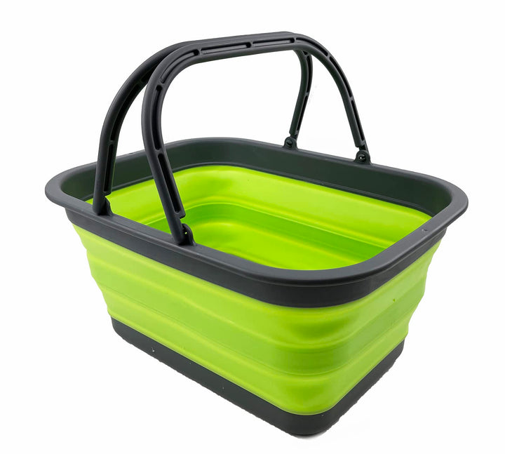 SAMMART 12L zusammenklappbare Wanne mit Griff – tragbarer Outdoor-Picknickkorb/Krater – Faltbare Ein
