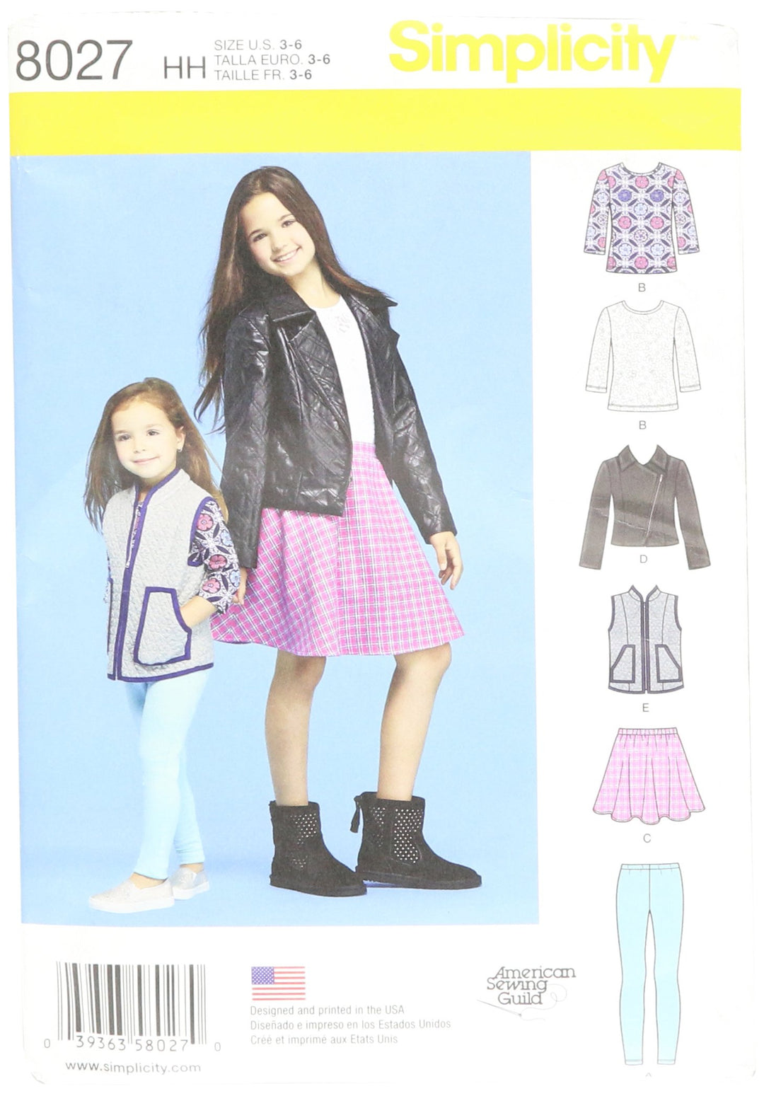 Simplicity 8027hh Kind 's und Mädchen Sportswear Schnittmuster, Papier