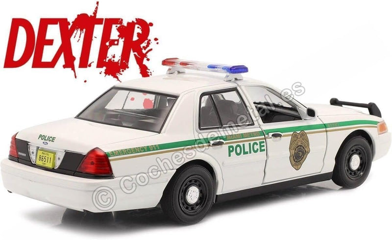 Greenlight Ford Crown Victoria Interceptor Miami Police 2001 weiss Dexter Modellauto 1:24 Collectibl