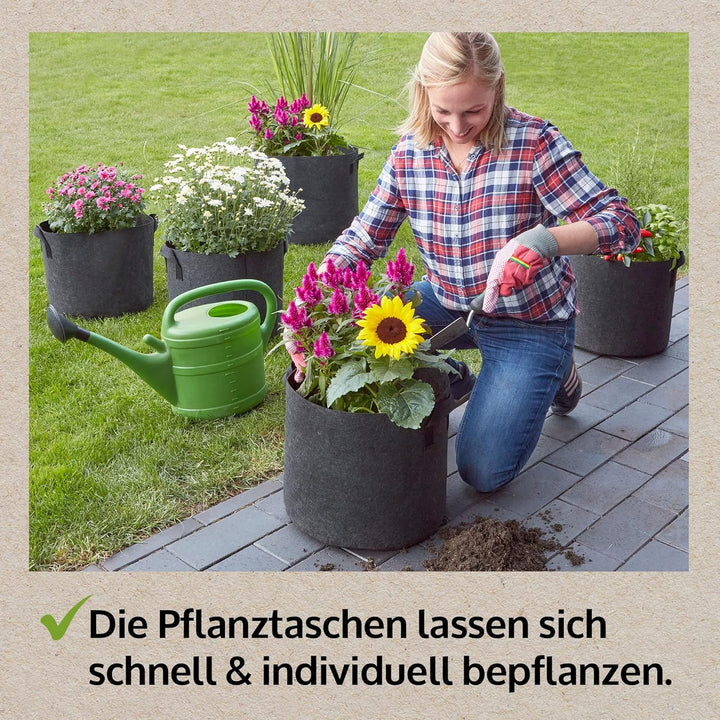 zooprinz Premium 30 L oder 60 L Pflanztaschen aus dickem Vlies – Pflanzsäcke perfekt für Blumen, Tom