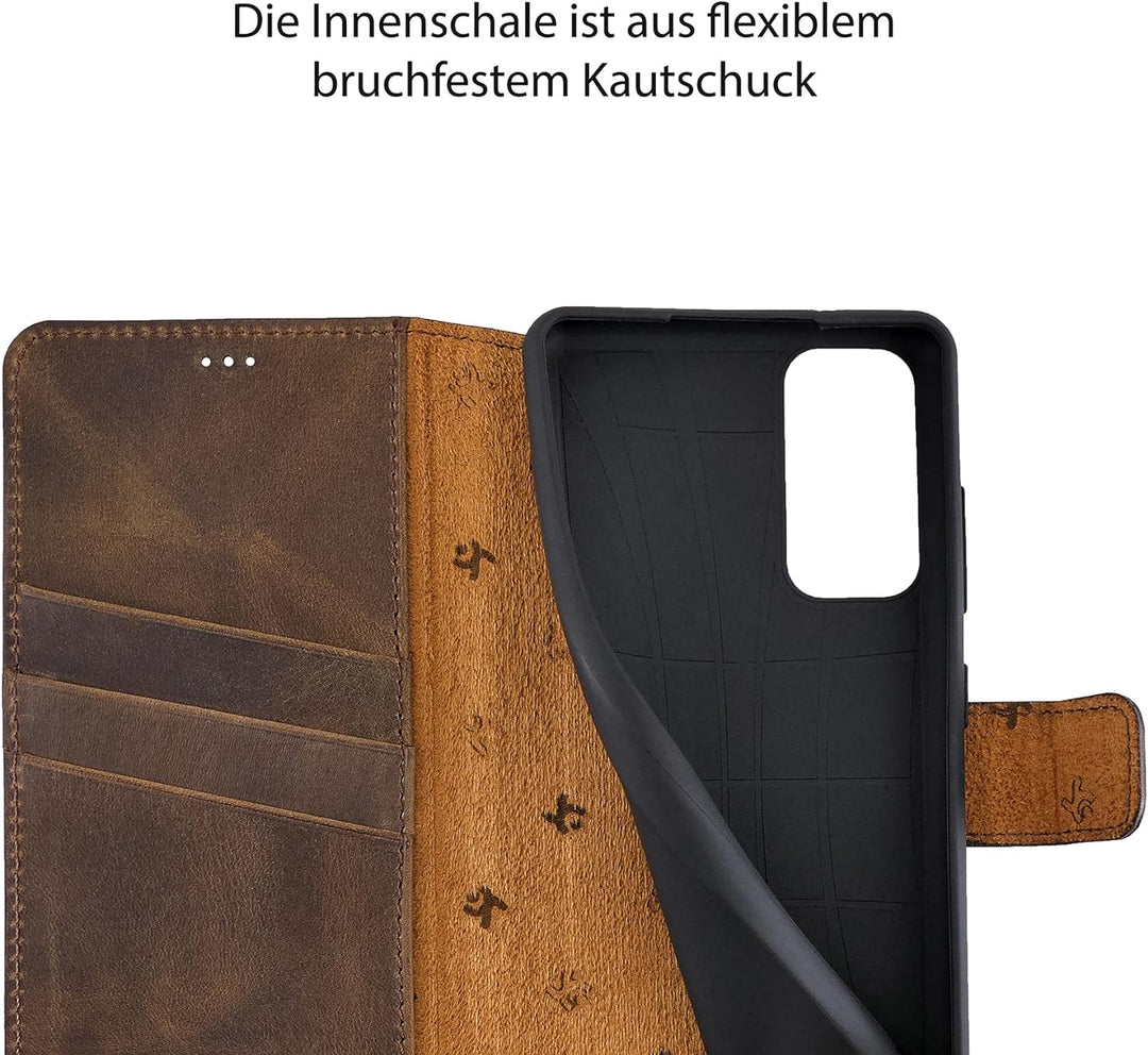 Suncase Book-Style Hülle kompatibel mit Samsung Galaxy A32 5G (Nicht für A32 4G) Leder Tasche (Slim-