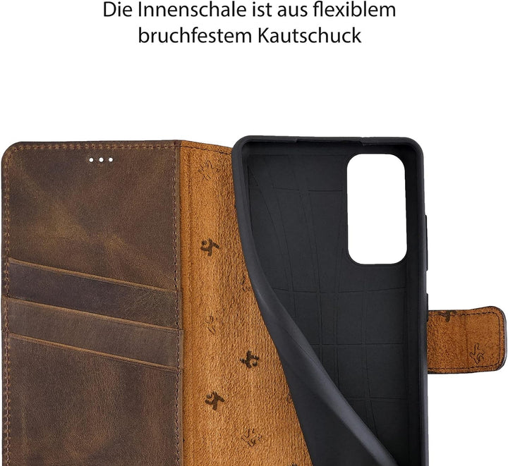 Suncase Book-Style Hülle kompatibel mit Samsung Galaxy A32 5G (Nicht für A32 4G) Leder Tasche (Slim-