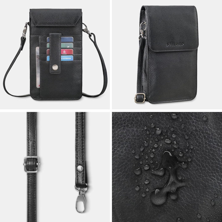 STILORD "Imola Echtleder Handytasche 7 Zoll Damen Herren Vintage Umhängetasche Brustbeutel Leder Dam