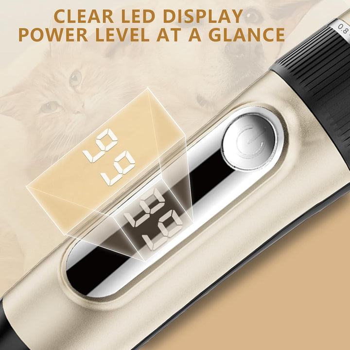 NWOUIIAY IPX7 Schermaschine Hund Leise Tierhaarschneider Waschbar Profi Drahtlose Wiederaufladbare T