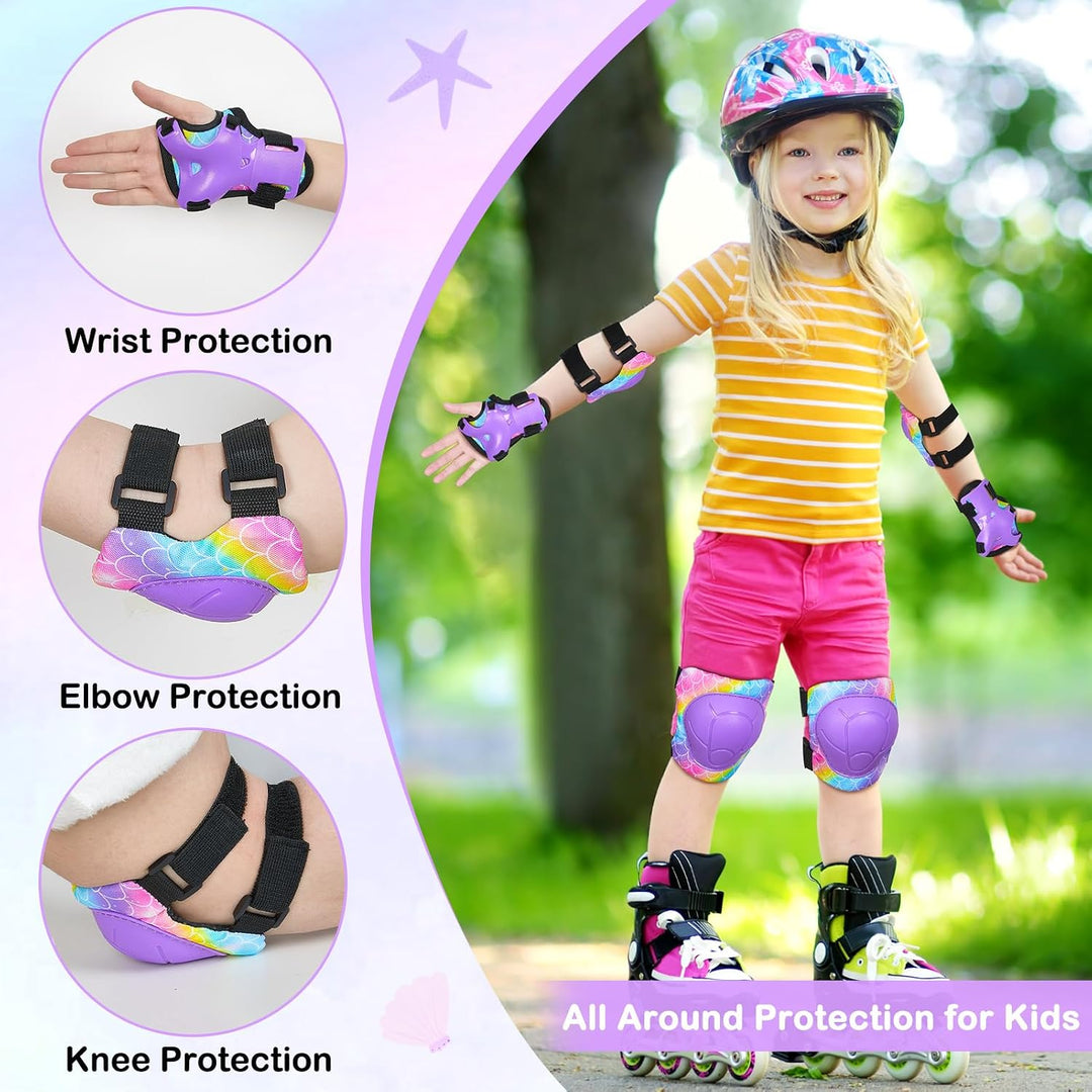 MHJY Knieschoner Kinder Schoner Inliner 6Pcs Protektoren Set Knie und Ellenbogenschützer Handgelenks
