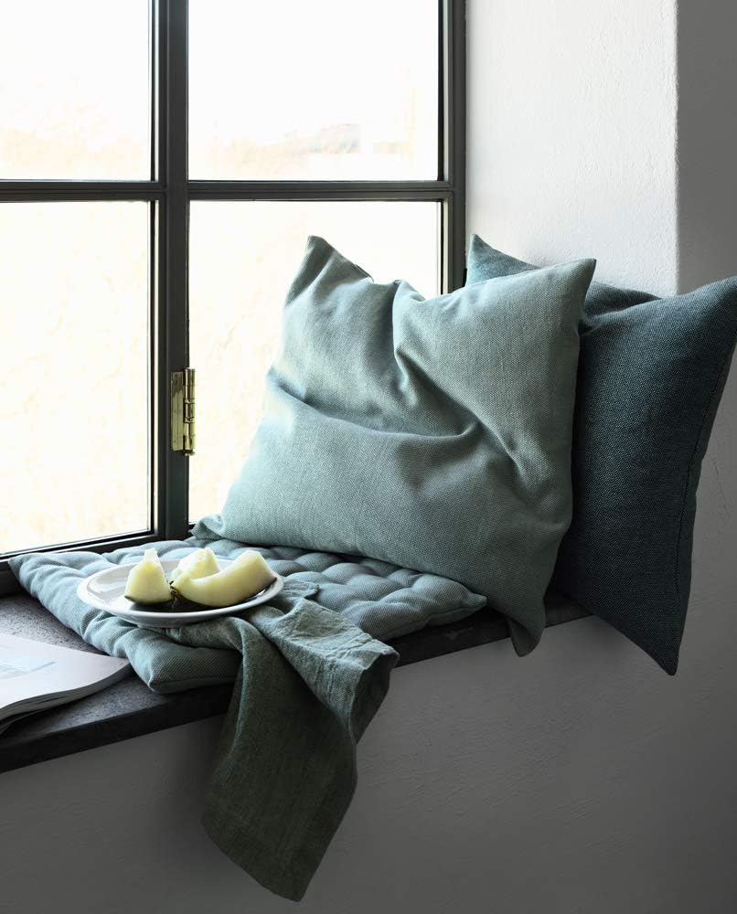 Linum Pepper Elegantes Sitzkissen 40x40 cm, 100% Baumwolle, Maschinenwaschbar, Granitgrau 40x40cm Gr