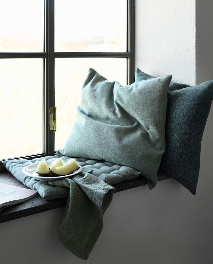 Linum Pepper Elegantes Sitzkissen 40x40 cm, 100% Baumwolle, Maschinenwaschbar, Granitgrau 40x40cm Gr