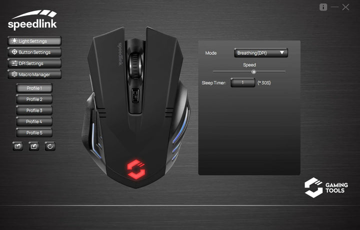 Speedlink FORTUS Gaming Maus Wireless - Kabellose Gaming-Maus mit 5 Tasten und LED-Beleuchtung, schw