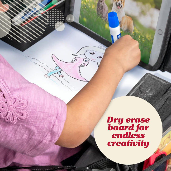 Lusso Gear Reisetisch Auto Kinder mit Schreibtafel | Unverzichtbare Reisebegleiter |Knietablett Kind