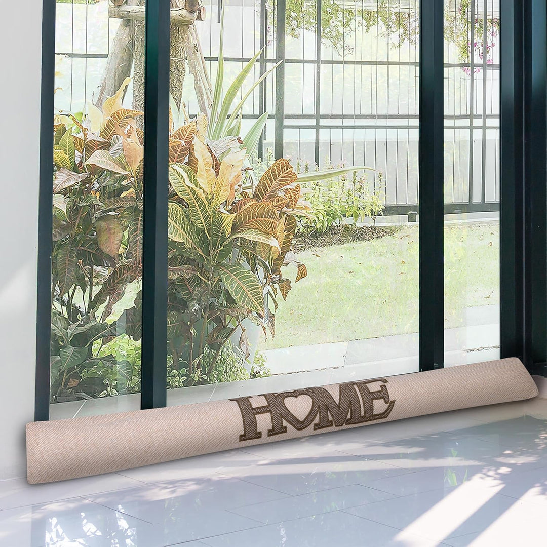 Beautissu 2er Set Zugluftstopper 100 cm lang Tuuli HE - Windstopper als Türvorleger, Haustür Rolle u