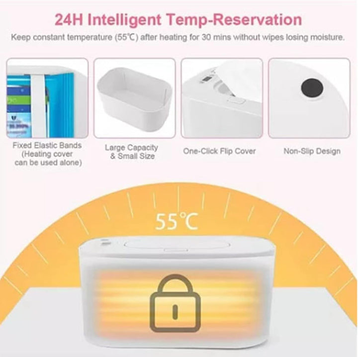 Einstellbar 40 ℃ - 60 ℃ Wischtuchwärmer,Wischtuchwärmer Für Babys, 3 Temperaturmodi Baby-Feuchttuchs
