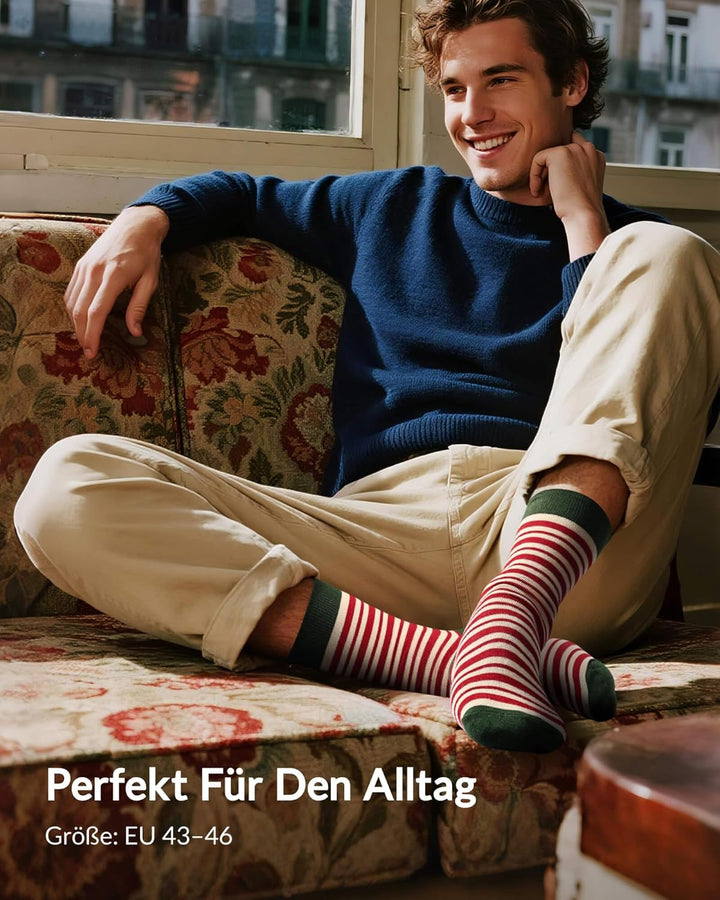Moyel 12 Paar Adventskalender Socken Herren 43-46 Lustige Adventskalender 2025 Männer Advent Calenda