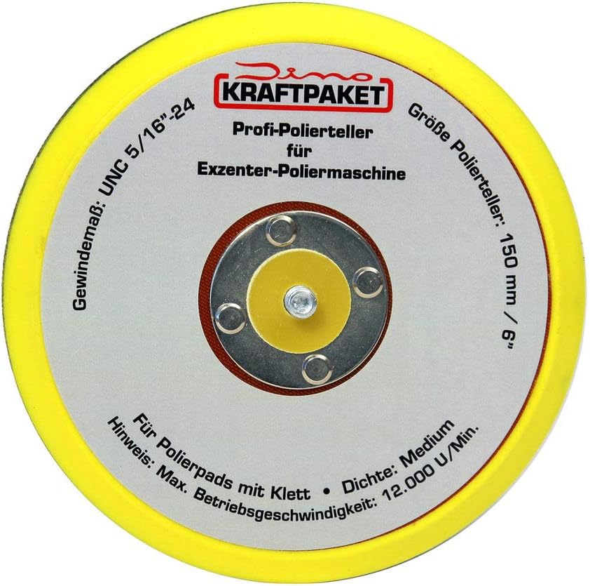 Dino KRAFTPAKET Bundle 75mm + 125mm + 150mm Stützteller mit 5/16-24 Gewindemass, Polierteller mit Kl