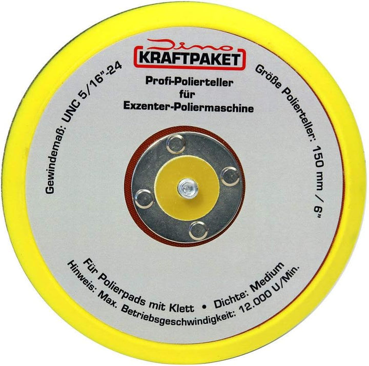Dino KRAFTPAKET Bundle 75mm + 125mm + 150mm Stützteller mit 5/16-24 Gewindemass, Polierteller mit Kl