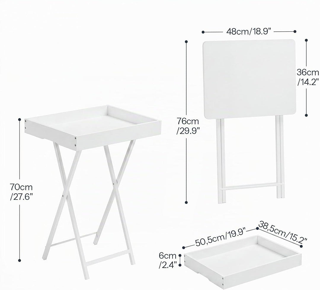 HOOBRO Beistelltisch, Klappbarer Nachttisch, Couchtisch, Faltbarer TV-Tablett zum Essen, Snack-Abend