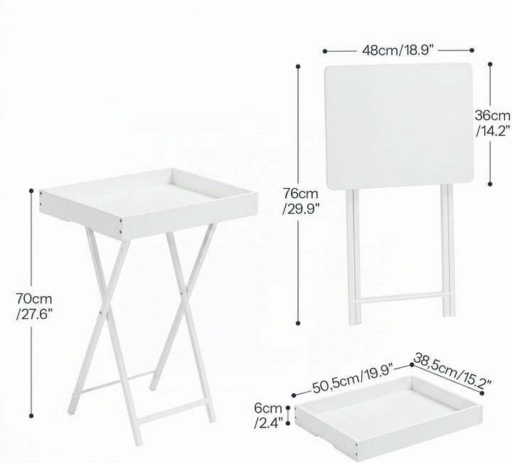 HOOBRO Beistelltisch, Klappbarer Nachttisch, Couchtisch, Faltbarer TV-Tablett zum Essen, Snack-Abend