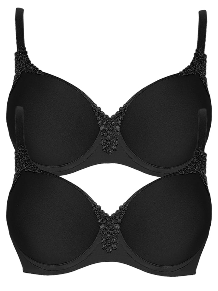 VIANIA! 2er Pack Spacer Bügel BH Carola 151414 70D Schwarz, 70D Schwarz
