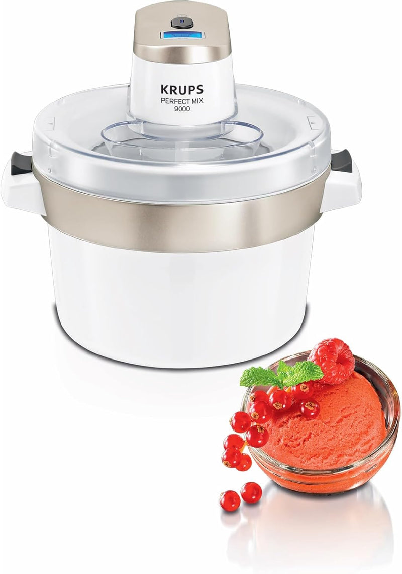 Krups GVS241 Eismaschine Venice Perfect Mix | 1L hausgemachtes Eis, Sorbet, Frozen Jogurth | Ohne Ko