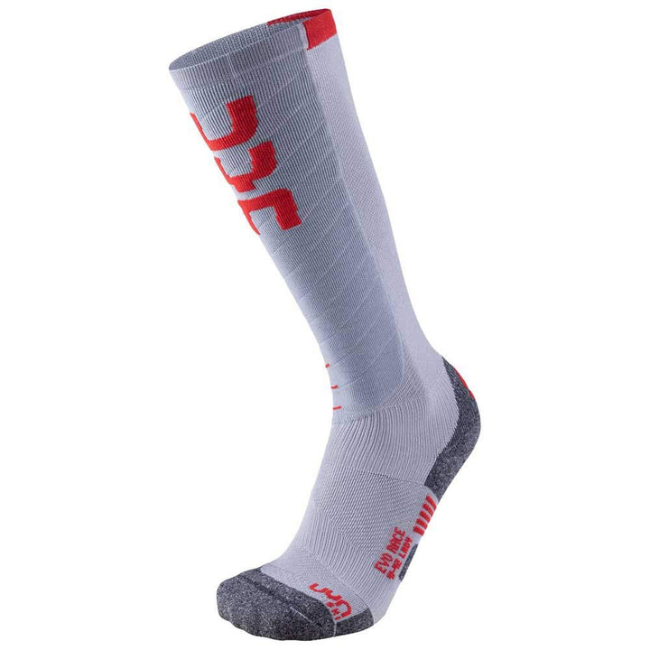 UYN Damen Ski Evo Race Lady Damen Socke 34 Light Grey/Red, 34 Light Grey/Red