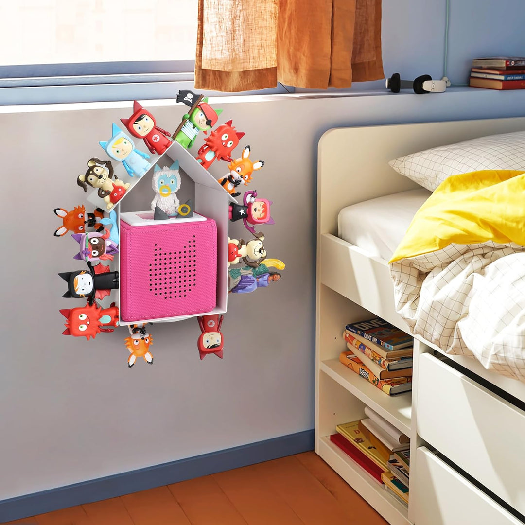 Hausform Tonie Regal vollständig magnetisches Toniebox Regal für mehr als 40-50 Figuren + Box Tonier