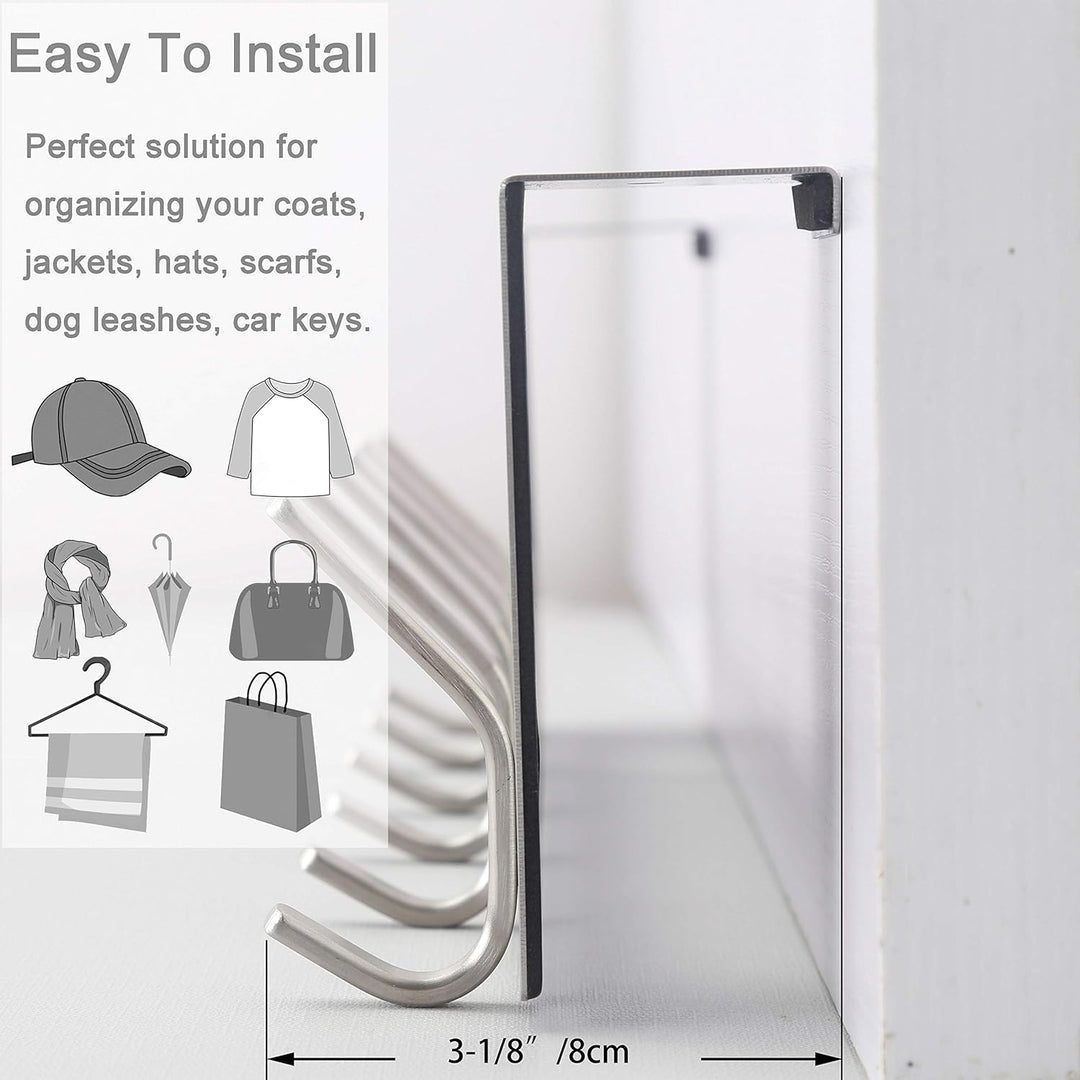 WEBI Türhaken zum Einhängen,Türgarderobe mit 6 Haken,Türaufhänger,Kleiderhaken Tür,Haken Tür,Türhake