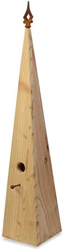 WEIDENPROFI Nistkasten, Vogelhaus mit Standfuss aus Lärchenholz, Modell Vogeldorn, Design Zierspitze