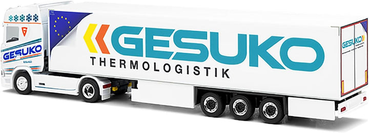 herpa 313780 Scania CS 20 HD Kühlkoffer-Sattelzug „GESUKO“ Model, Multicolor, 1:87
