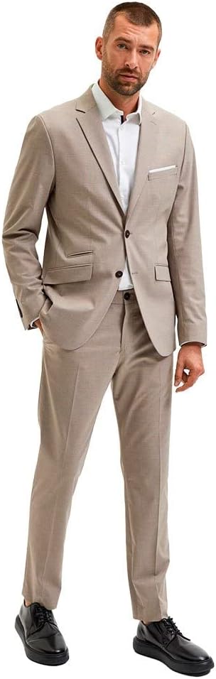 SELECTED HOMME Herren Slhslim-nicklogan Sand Struc TRS B Noos Hose, 102