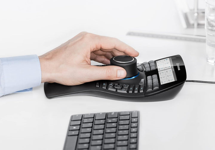 3Dconnexion SpaceMouse Enterprise (3D-Maus, kabelgebunden, LCD-Display, schwarz)