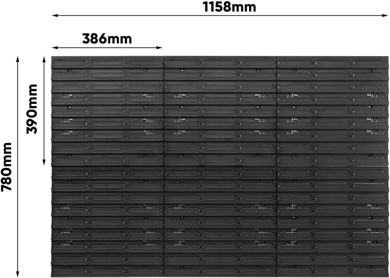 Lagersystem Wandregal XXL 1158 x 780 mm - Extra Starke Werkzeugwand mit Stapelboxen – 111 tlg. - Rot