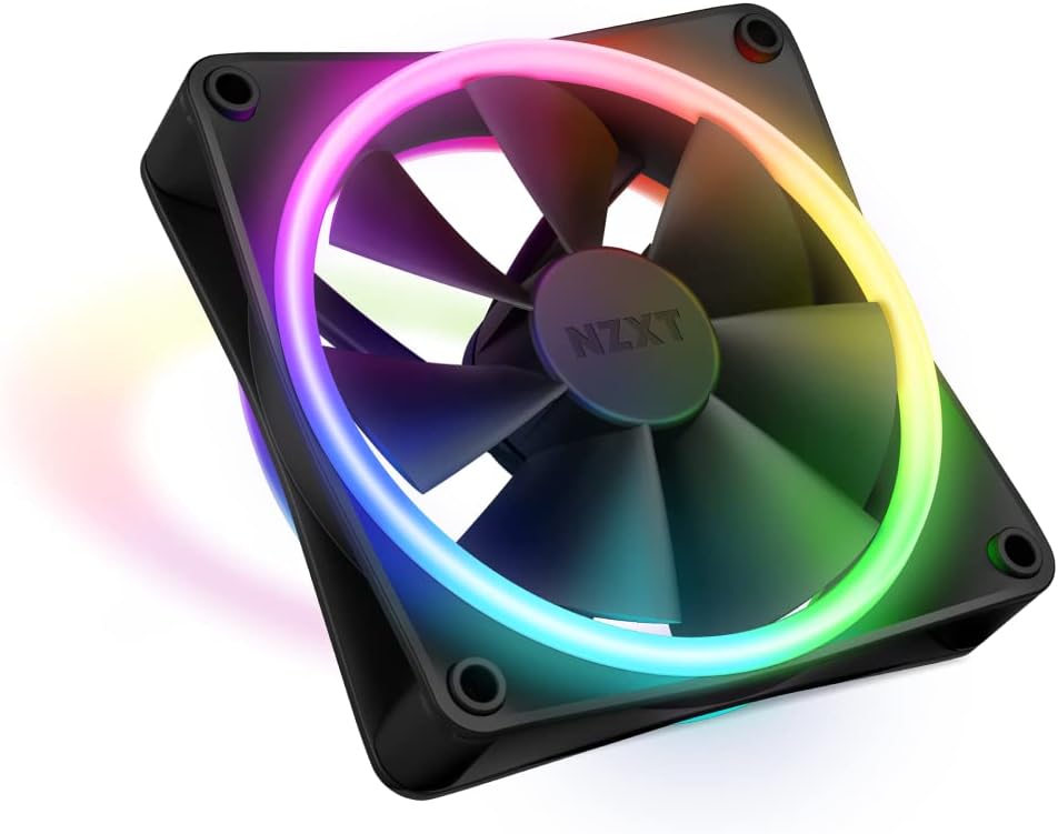 NZXT F120 RGB Duo – 120 mm doppelseitiger RGB-Lüfter – 20 individuell adressierbare LEDs – ausgewoge