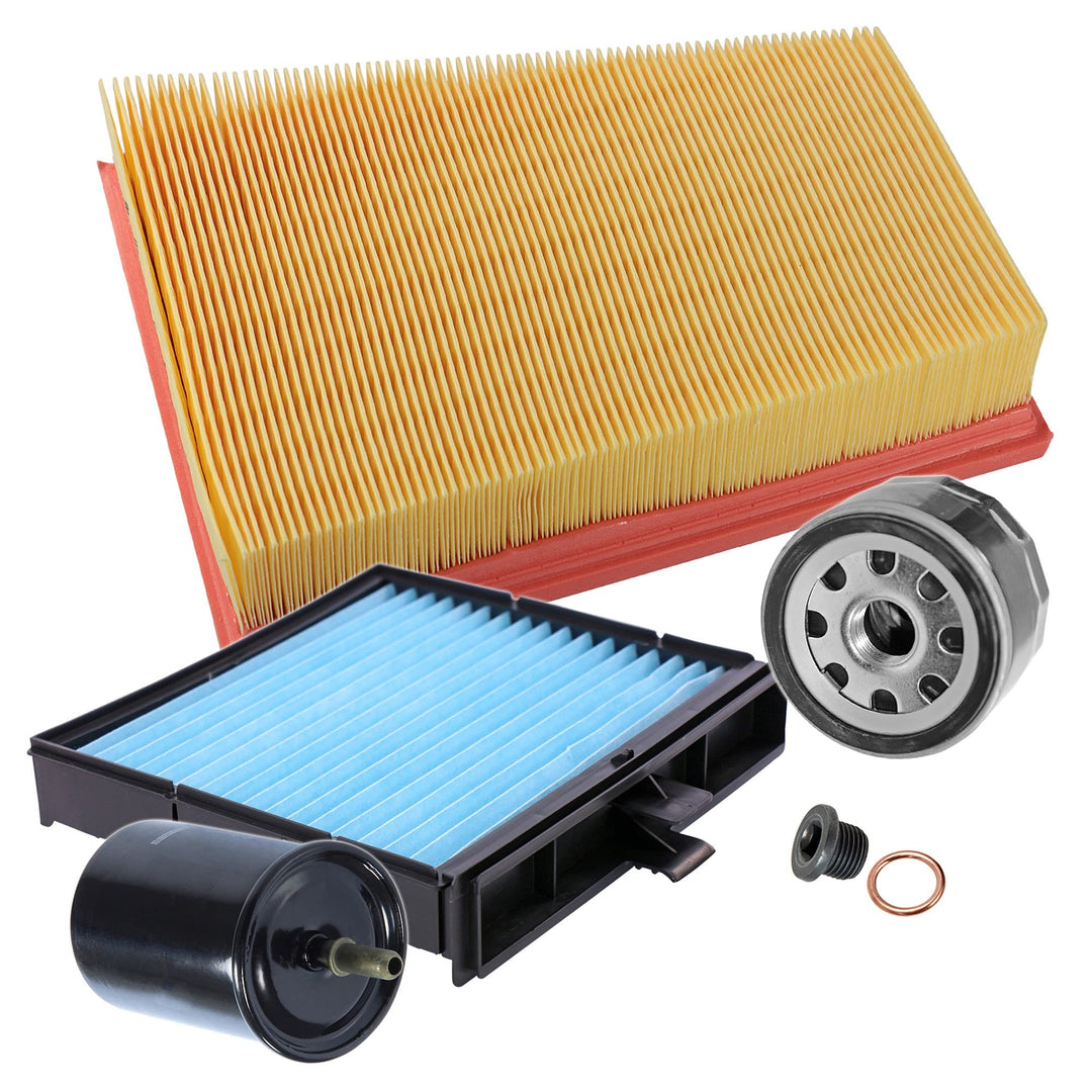 BESTPRICE Inspektionspaket Filterset mit 1x Ölfilter, 1x Luftfilter, 1x Innenraumfilter, 1x Kraftsto