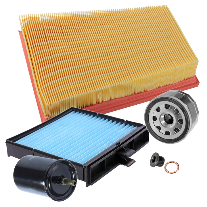 BESTPRICE Inspektionspaket Filterset mit 1x Ölfilter, 1x Luftfilter, 1x Innenraumfilter, 1x Kraftsto