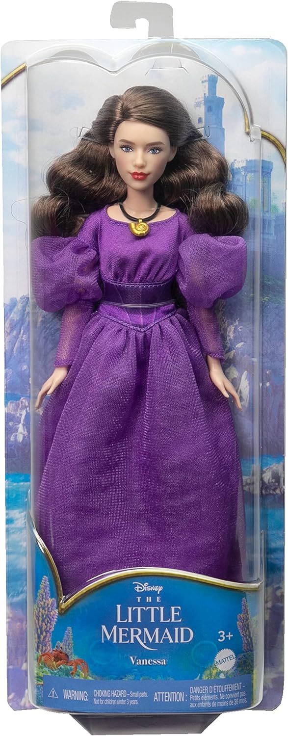 Disney Arielle, die Meerjungfrau - Vanessa Bösewicht in menschlicher Form mit lila Kleid, abnehmbare
