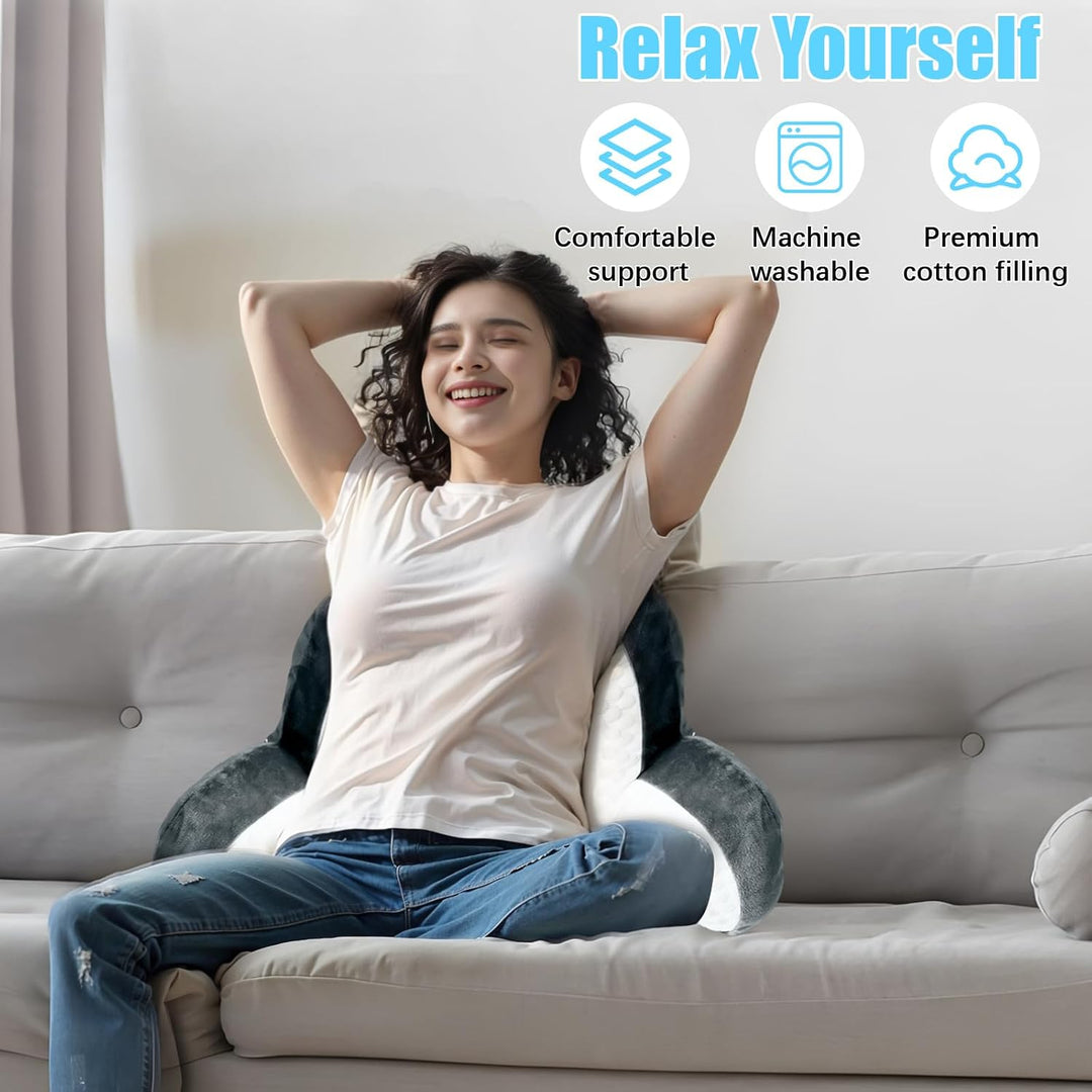 Lesekissen für Bett und Sofa, 70x50cm Gross Erwachsenen Rückenkissen, Komfortkissen Lesekissen mit A