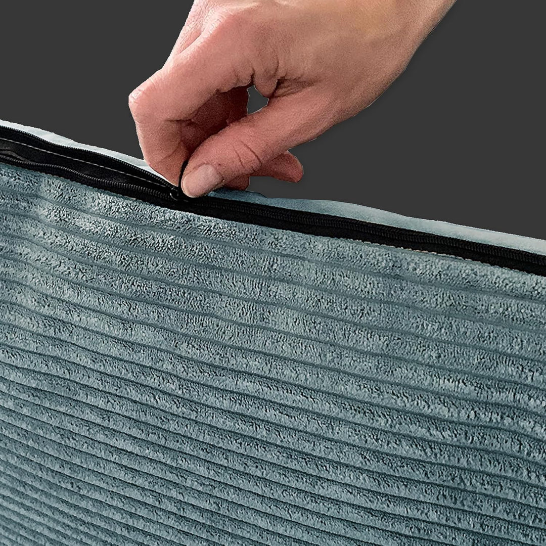 Rohrschneider Tierbett mit Wendekissen, Cordstoff, Braun, 55x42x15 cm, Antirutsch, Abnehmbar, für Ha