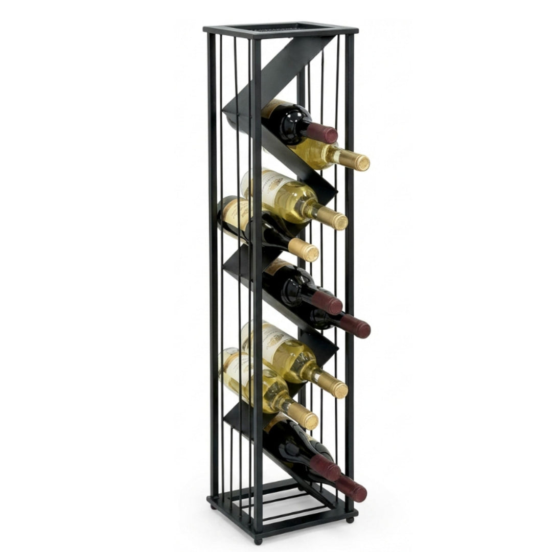 DanDiBo Weinregal Metall Schwarz Stehend 96693 Flaschenregal Weinständer Flaschenhalter Schmal Moder