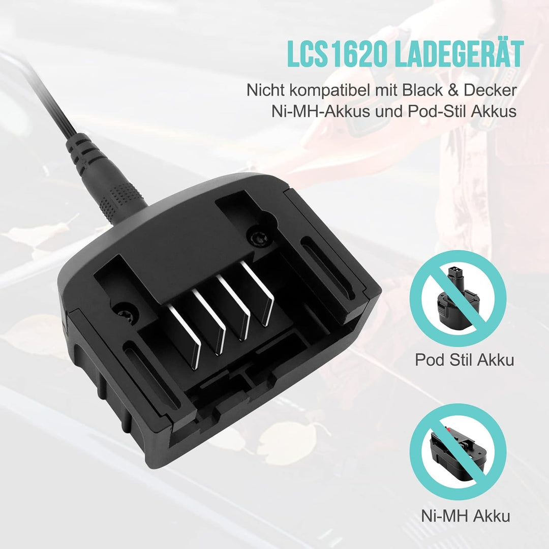 ADVTRONICS 18V/20V Ladegerät Kompatibel mit Black & Decker 18V/20V Lithium-Akku BL2018 BL2018-XJ BL1