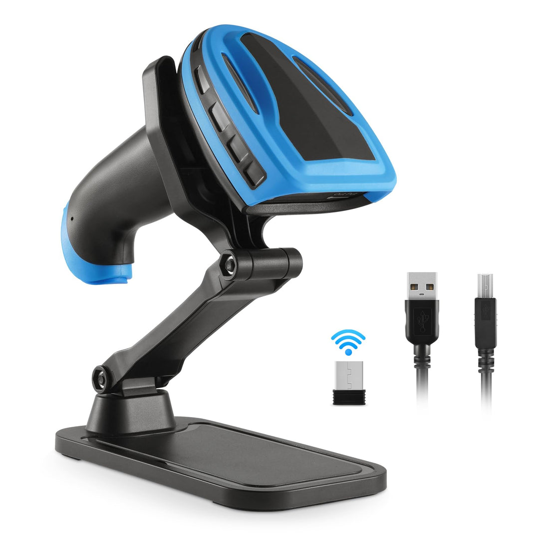 Barcode Scanner Wireless, Wiederaufladbare 1D Laser Kabelloser Scanner, Handscanner Kabellos Vielsei