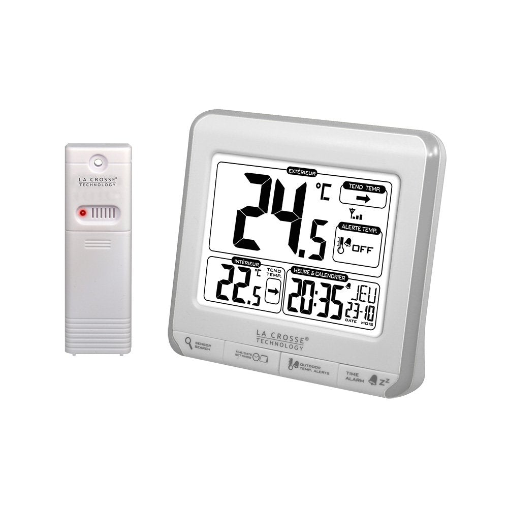 La Crosse Technology Wetterstation mit Warnsignal weiss / silberfarben, weiss / silberfarben