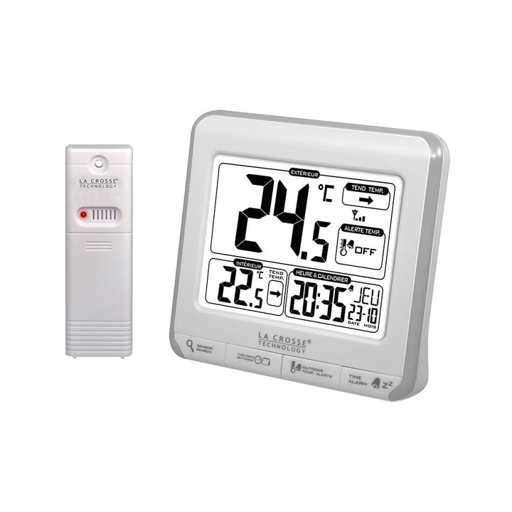 La Crosse Technology Wetterstation mit Warnsignal weiss / silberfarben, weiss / silberfarben